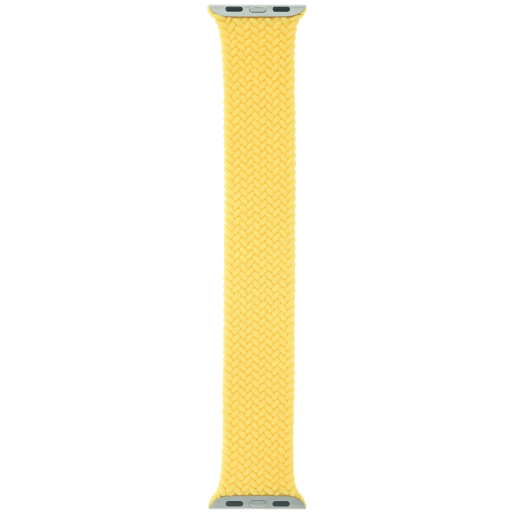 Apple Braided Solo Loop Band for Apple Watch 38MM / 40MM / 41MM / 42MM (Size 8, Medium) (OEM Brand New, Retail Packaging) (Sunshine)