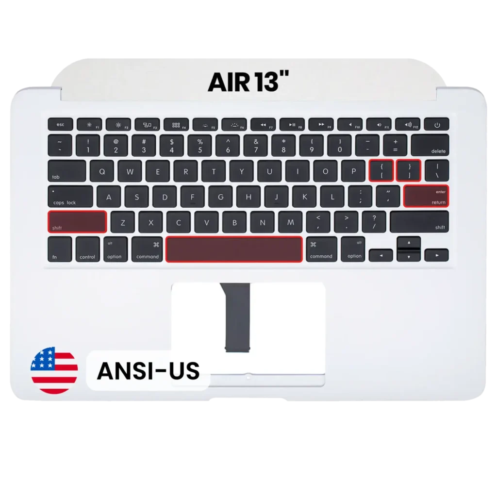Top Case with Keyboard (ANSI US) For MacBook Air 13" A1466 (2012) (Used OEM Pull: Grade B/C)