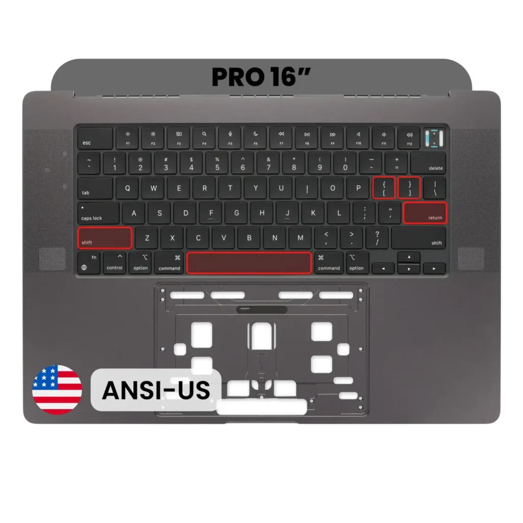 Top Case with Keyboard (ANSI US) For MacBook Pro 16" A2991 (2023) (Space Black)
